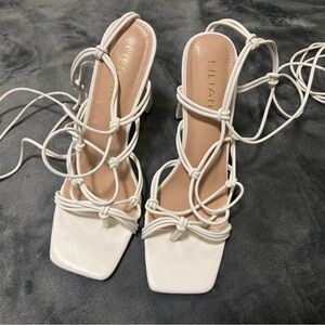 Liliana Elegant White Lace-Up Heels